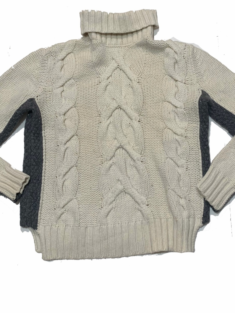 falconeri womens Chunky Cable Knit Turtleneck Sweater - Cream
